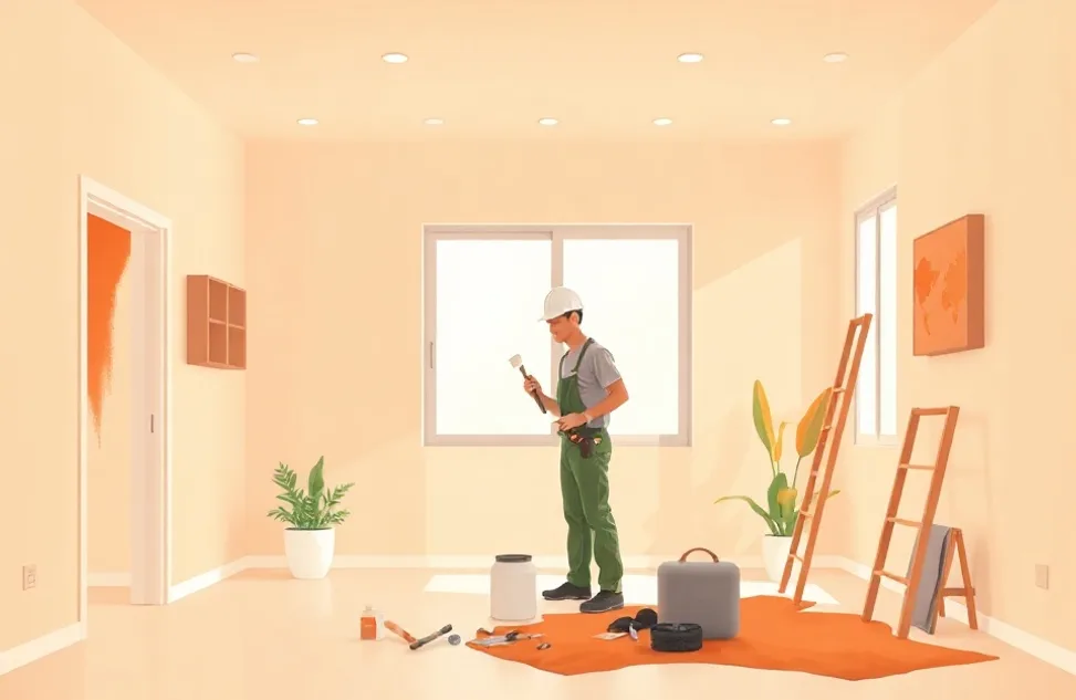 Intérieur rénové après travaux de peinture à Bois-Guillaume